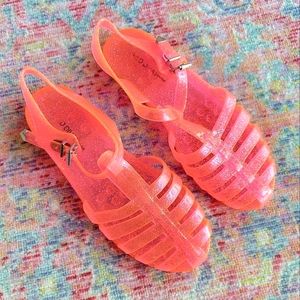 Pink Glitter Jelly Sandals